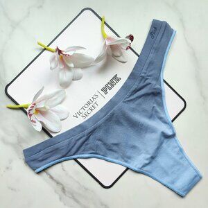 NWT PINK VICTORIA'S SECRET SEAMLESS HIGH-LEG SMOOTH THONG PANTY IN LIGHT BLUE DI